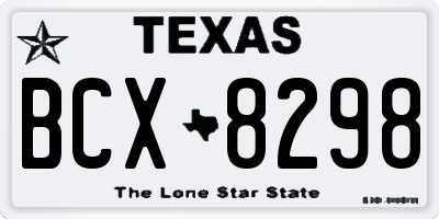 TX license plate BCX8298