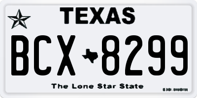 TX license plate BCX8299