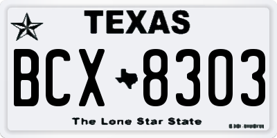 TX license plate BCX8303