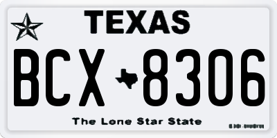 TX license plate BCX8306