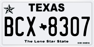 TX license plate BCX8307