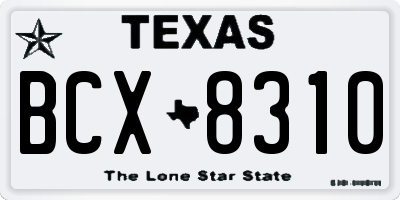 TX license plate BCX8310