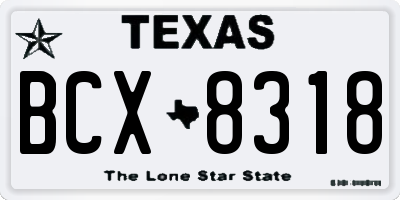 TX license plate BCX8318