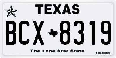 TX license plate BCX8319