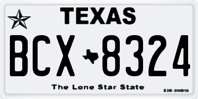 TX license plate BCX8324