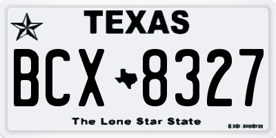 TX license plate BCX8327