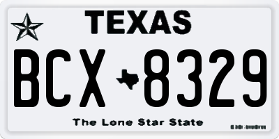 TX license plate BCX8329