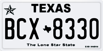 TX license plate BCX8330
