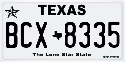 TX license plate BCX8335