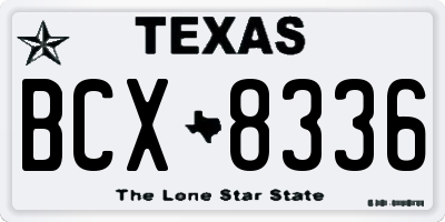 TX license plate BCX8336