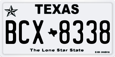 TX license plate BCX8338