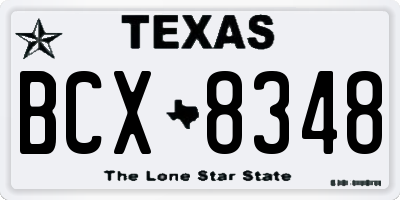 TX license plate BCX8348