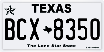 TX license plate BCX8350
