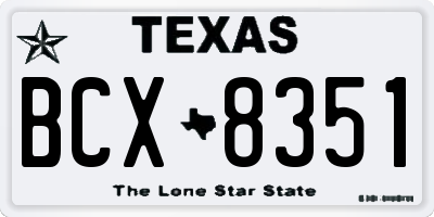 TX license plate BCX8351