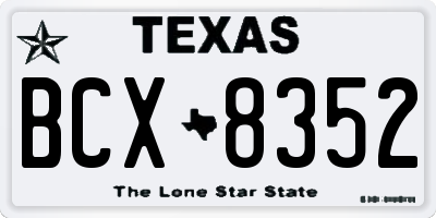 TX license plate BCX8352