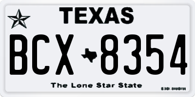 TX license plate BCX8354