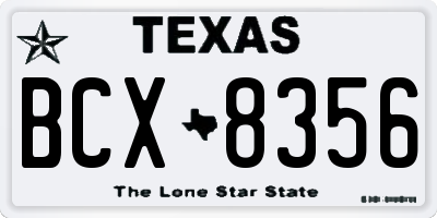 TX license plate BCX8356