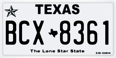 TX license plate BCX8361