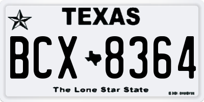TX license plate BCX8364