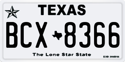 TX license plate BCX8366