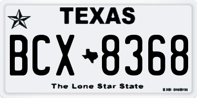 TX license plate BCX8368