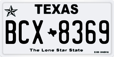 TX license plate BCX8369