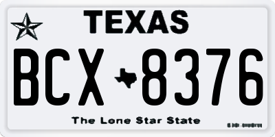 TX license plate BCX8376