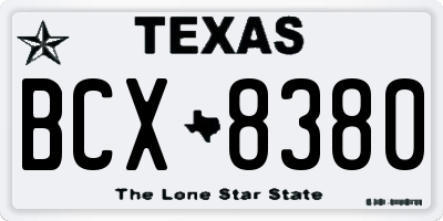 TX license plate BCX8380