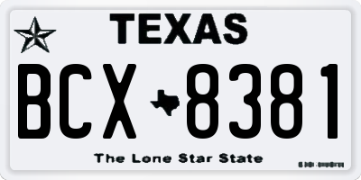 TX license plate BCX8381