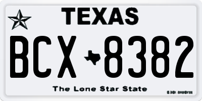 TX license plate BCX8382