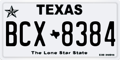 TX license plate BCX8384