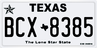 TX license plate BCX8385