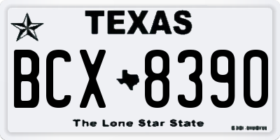 TX license plate BCX8390