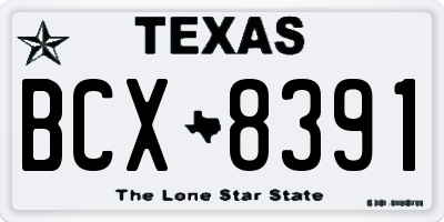 TX license plate BCX8391