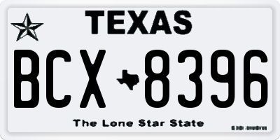 TX license plate BCX8396
