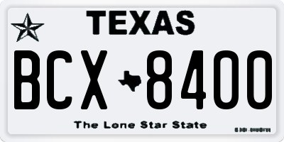 TX license plate BCX8400