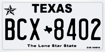 TX license plate BCX8402