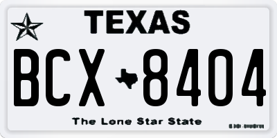 TX license plate BCX8404