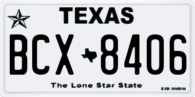 TX license plate BCX8406