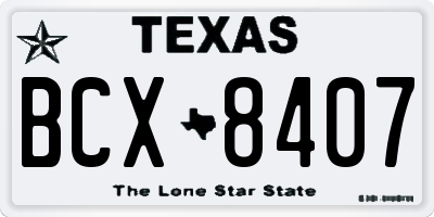 TX license plate BCX8407
