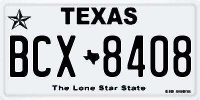 TX license plate BCX8408