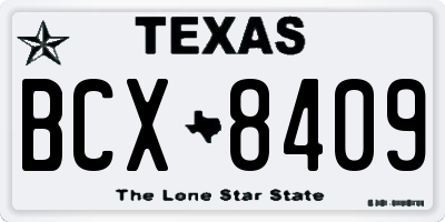 TX license plate BCX8409