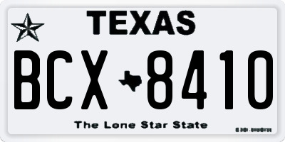 TX license plate BCX8410