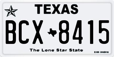 TX license plate BCX8415