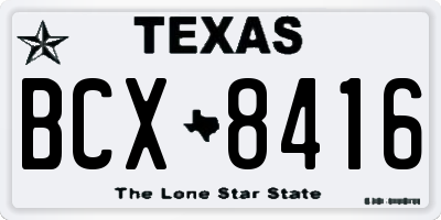 TX license plate BCX8416