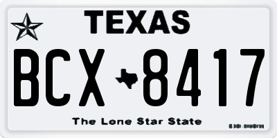 TX license plate BCX8417