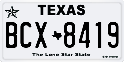 TX license plate BCX8419
