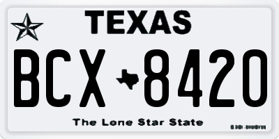 TX license plate BCX8420