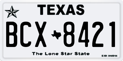 TX license plate BCX8421