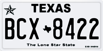 TX license plate BCX8422